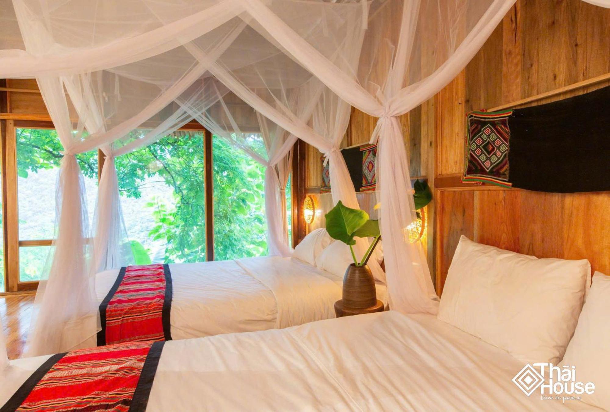 Thai House Pu Luong - Century Old Stilt House With Terrace Views Huong Ba Thuoc 외부 사진