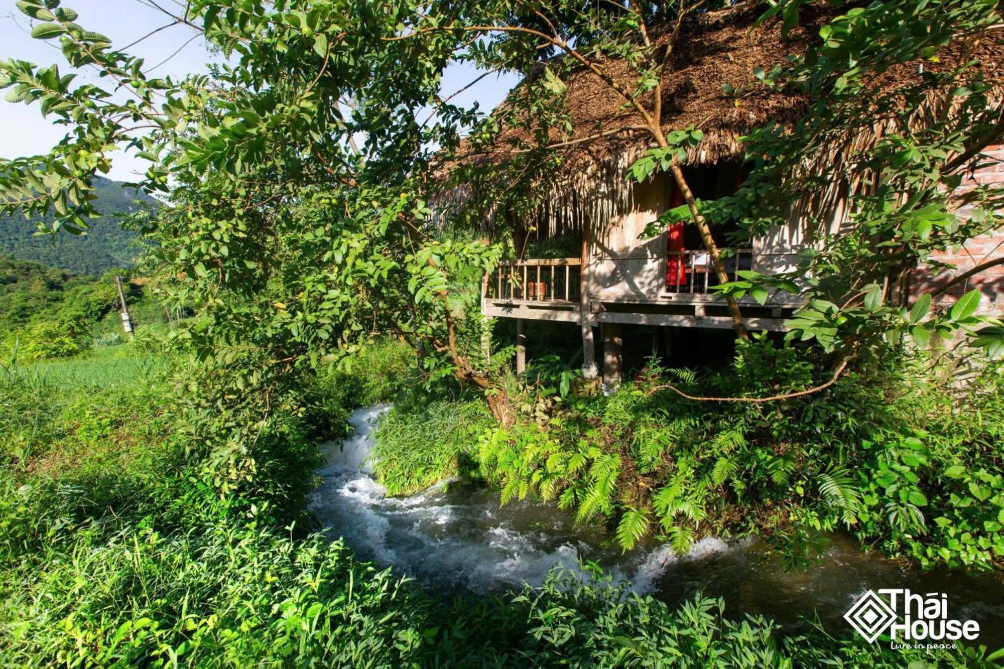 Thai House Pu Luong - Century Old Stilt House With Terrace Views Huong Ba Thuoc 외부 사진