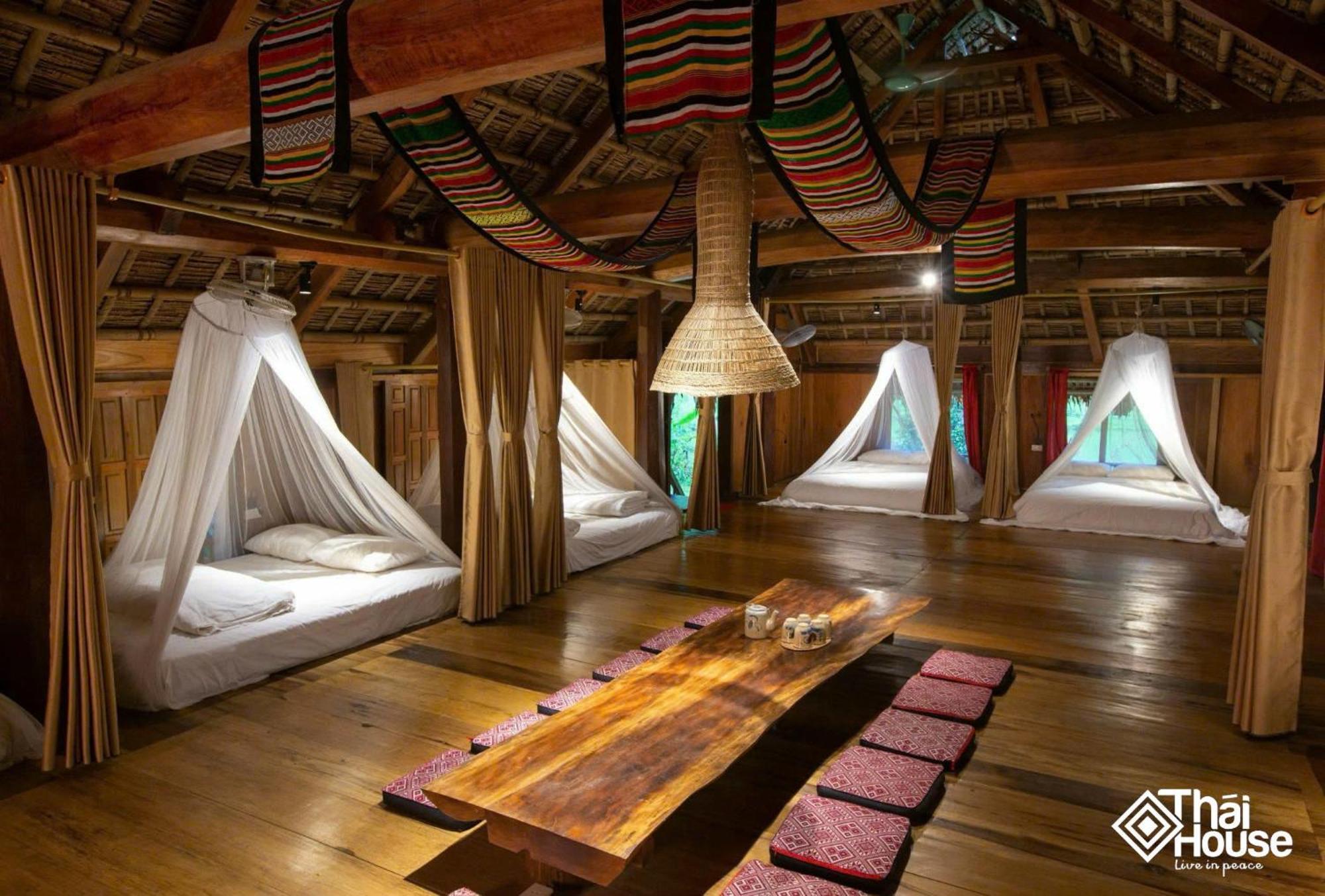 Thai House Pu Luong - Century Old Stilt House With Terrace Views Huong Ba Thuoc 외부 사진